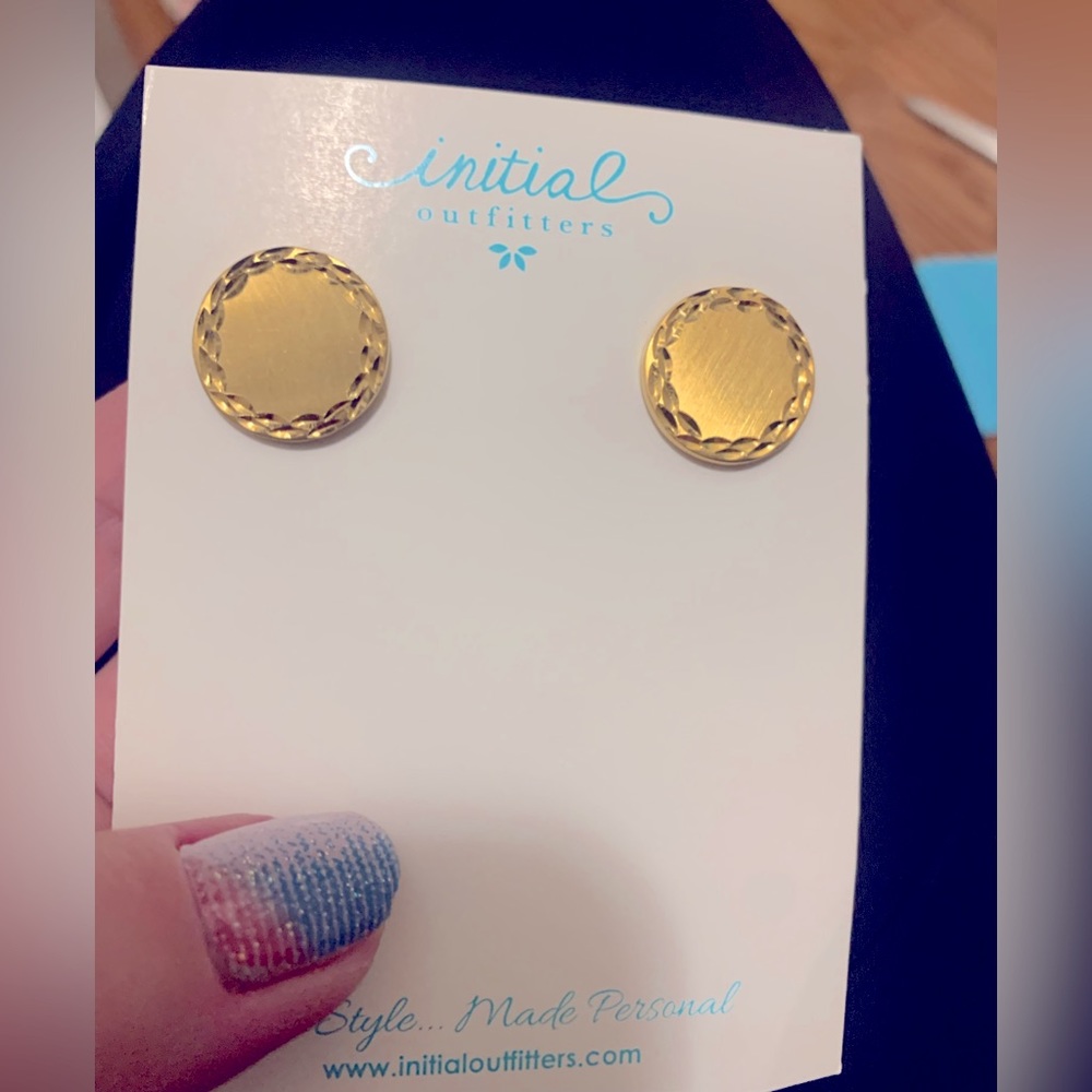 Initial Outfitters gold earrings